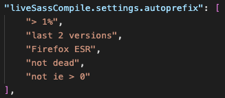 live sass compiler autoprefix settings